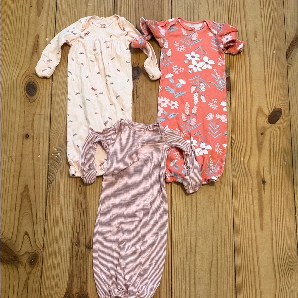 Carter's Floral and Striped One Piece and Gowns - Pink and Orange - Picture 1 of 4